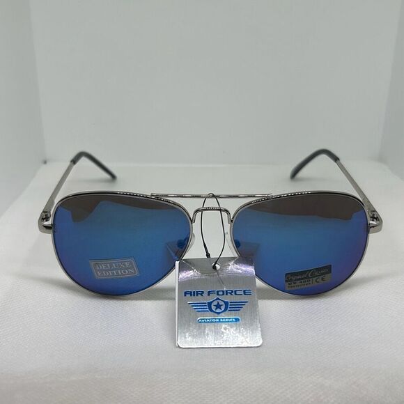 Air Force Aviator Mens Mirrored Sunglasses - Picture 2 of 3